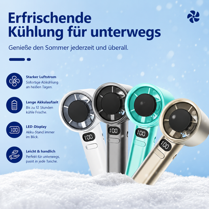 AirFlow™ Mini Handheld Fan instantly provides refreshing coolness on hot days.