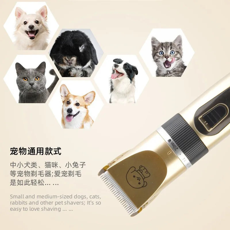 Pet electric clippers for dog and cat shaving; pet hair trimmer; electric beauty shaver.